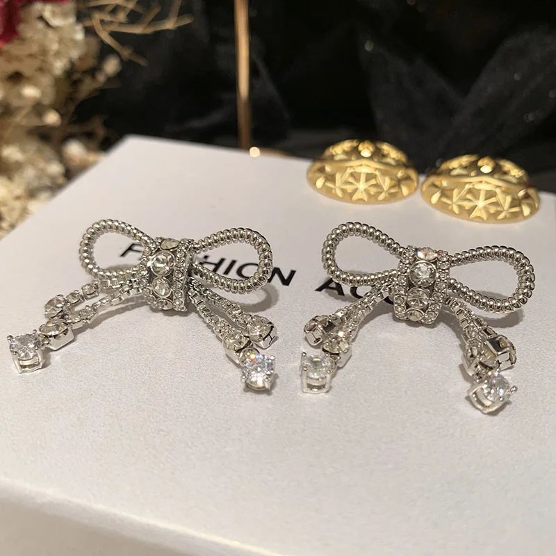 

Серьги LONDANY, серьги с бантом, милые женские супер-блестящие элегантные серьги для девочек