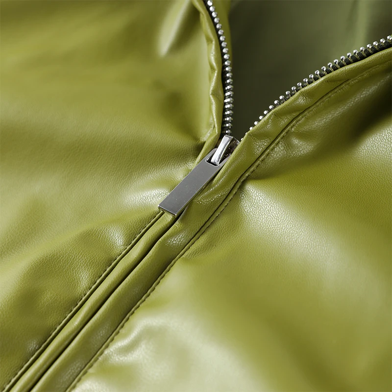 Street Zipper Leather Jackets Skirts Sets Women Loose Stand Collar Full Sleeve Coat Straight Skirt 2025 Autumn Winter Lady Suit S90434cb901c14b0b899c73648a48ea40T