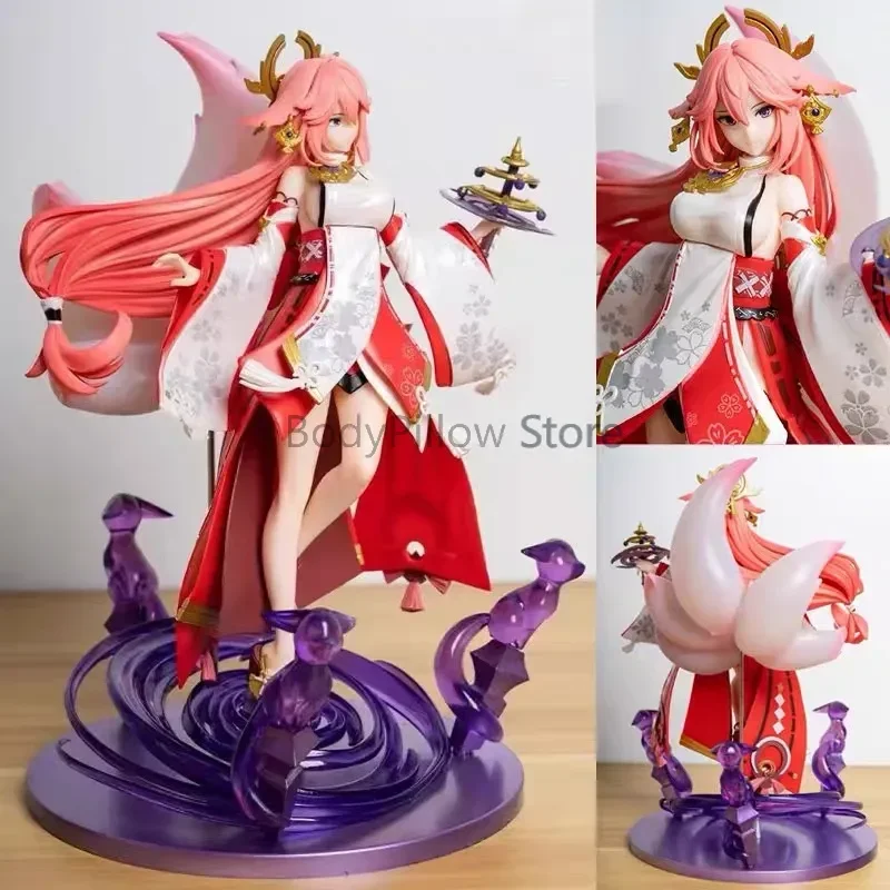 Yuanshen Yae Miko figure, Thunder General, two-dimensional animation game model ornament peripheral birthday gift