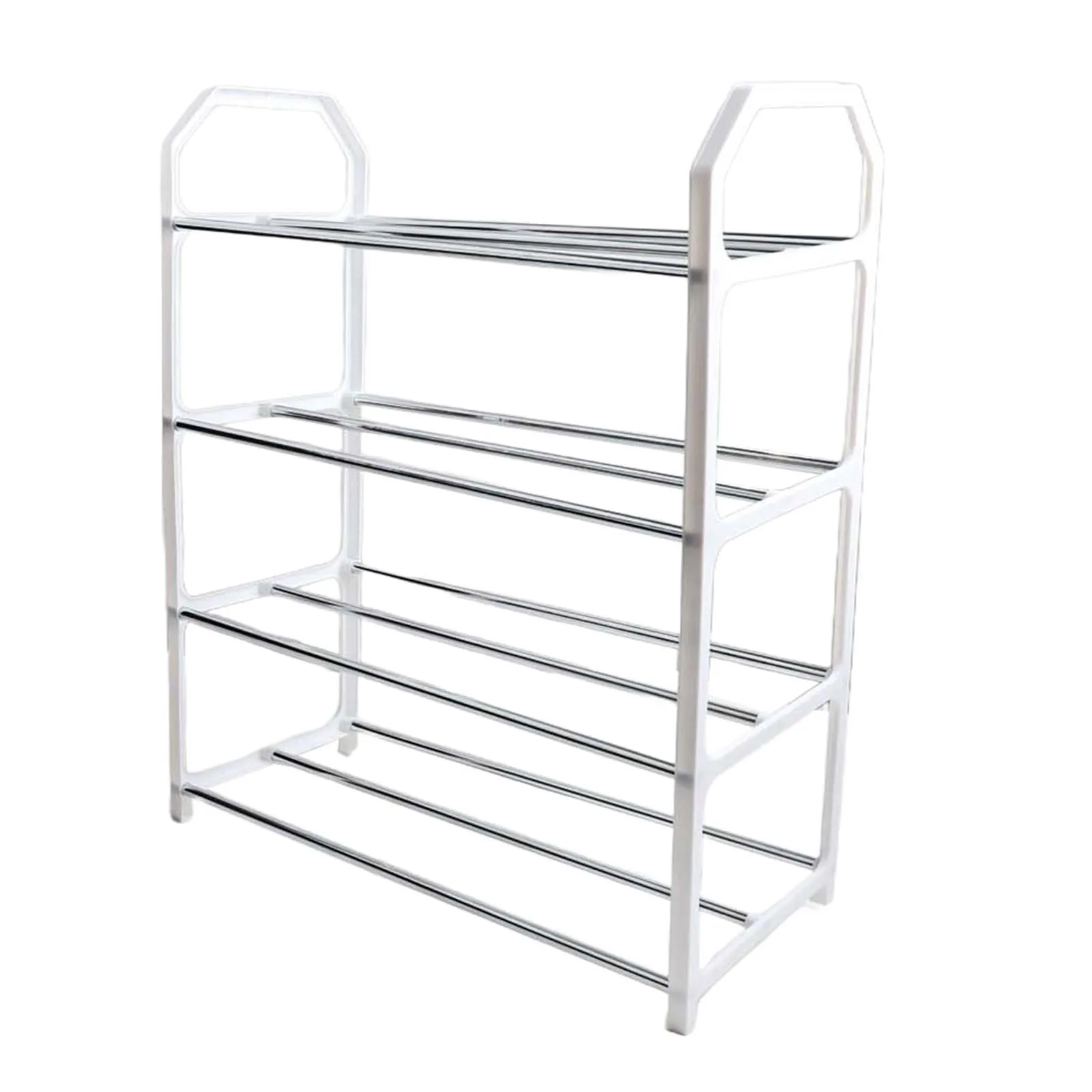 Metal shoe rack 4-Tier Assembled Shoe Stand Trapezoidal Home Shoes Organizer Holder Shoe Shelf for Living Room ﻿ 4