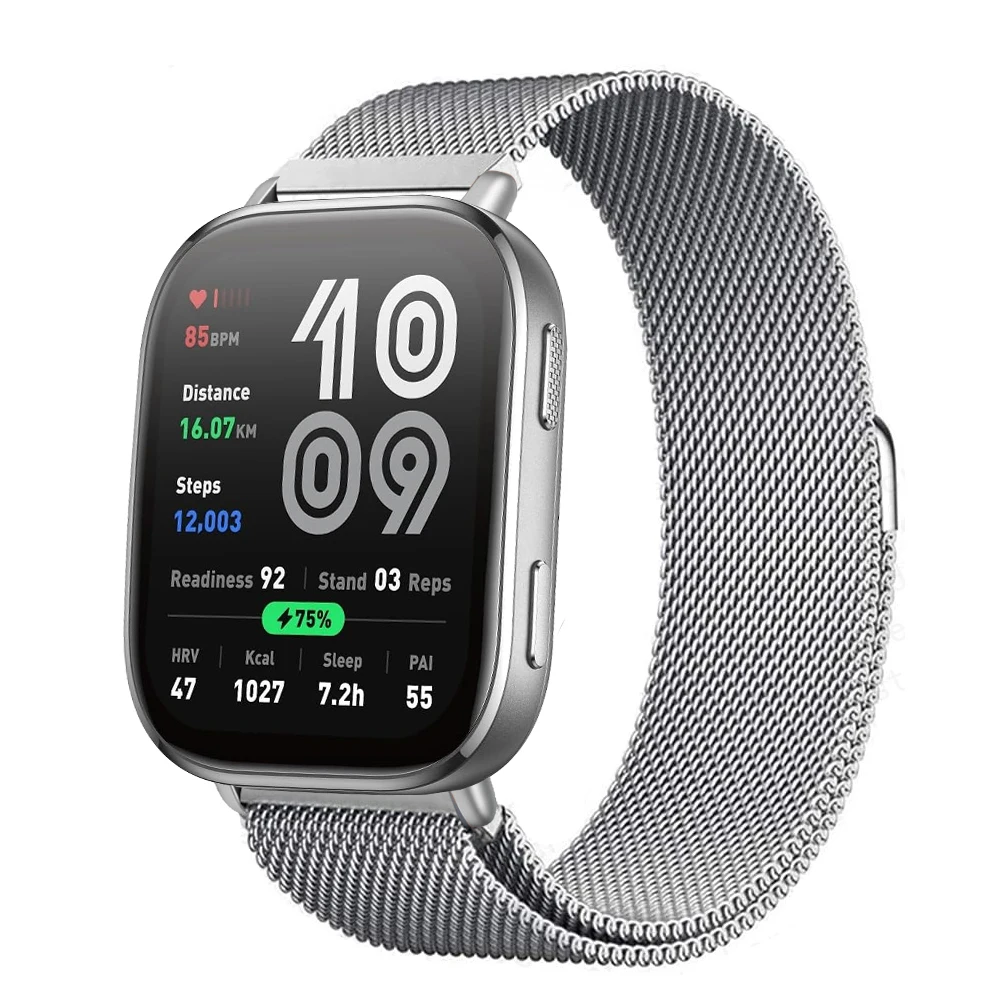 Magnetic Metal Mesh Smartwatch Wristband - 22mm Strap Bracelet