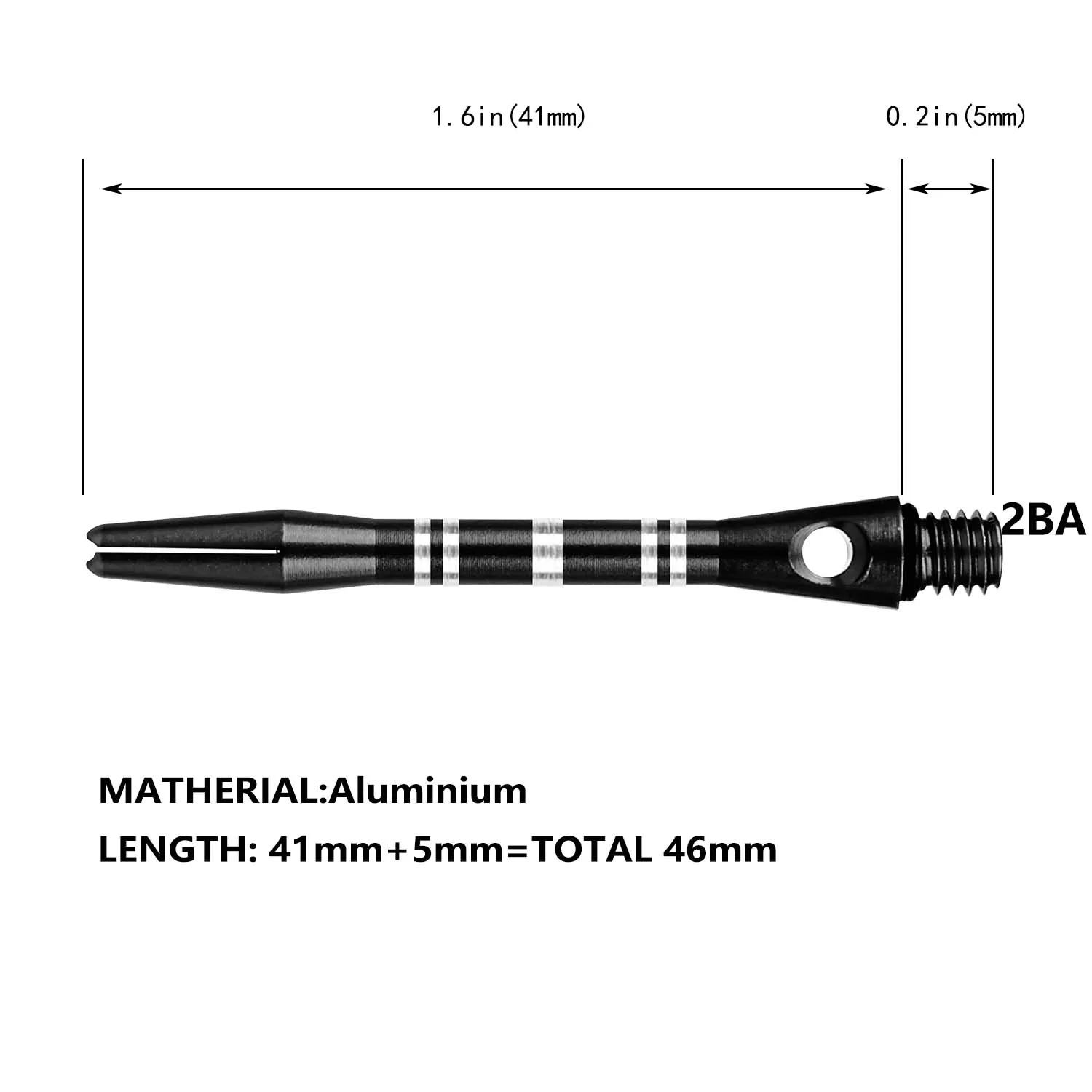 CyeeLife 알루미늄 다트 샤프트, 슬림 스템 액세서리, 46mm, 2BA, 3 개