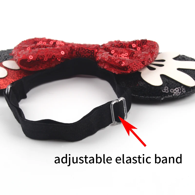 Disney Mouse Orelhas Ajustável Headband Elástica para Bebê e Adulto, lantejoulas 5 