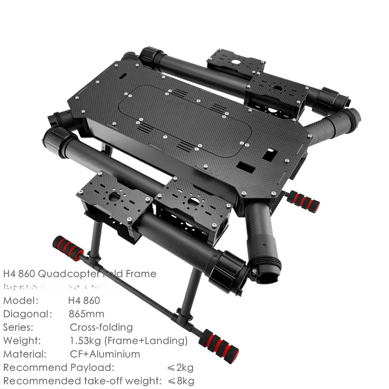 

For H4 860 865mm Four-Axis Rack Carbon Fiber Horizontal Folding Rack Multi-Rotor UAV Accessories