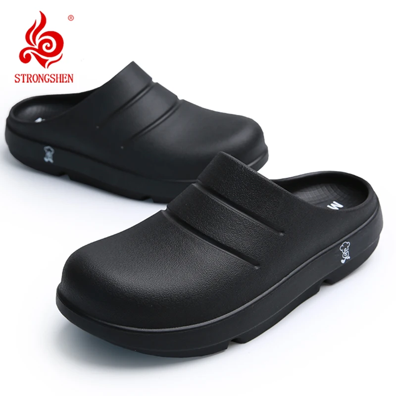 STRONGSHEN Men Chef Shoes Garden Clog Garden Shoes Women Waterproof Oilproof Non-slip For Working Shoes Outdoor Fishing Shoes