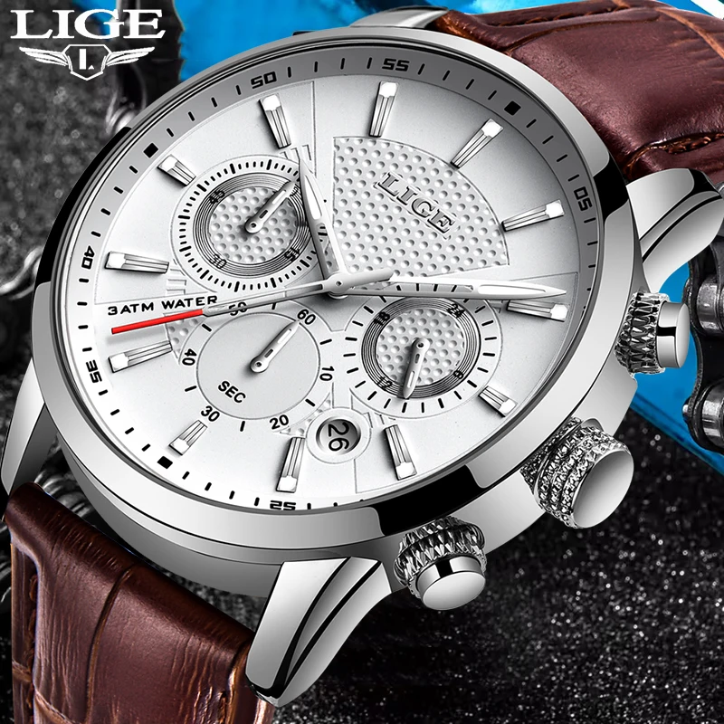 Luxury Men's Chronograph Watch - Fashion Business Leather, Luminous Waterproof Design