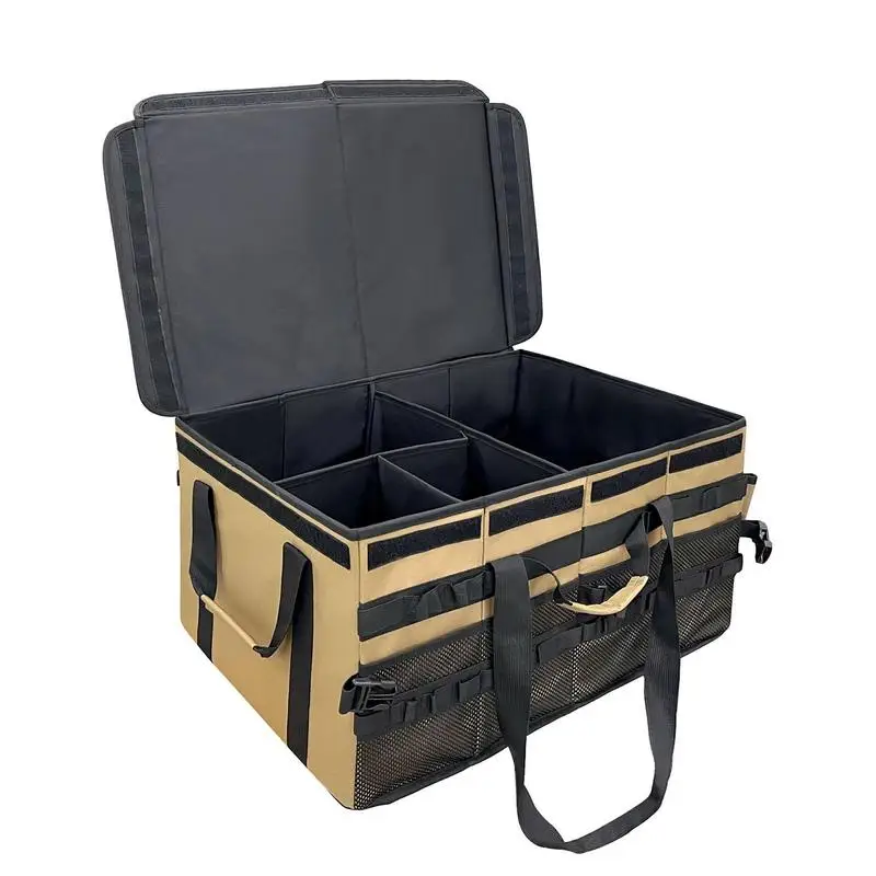 

Car Trunk Finishing Bag Multifunctional Portable Tool Folding Storage Bag Waterproof Auto Storage Tote 2 Removable Dividers
