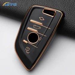 Premium TPU Car Remote Key Cover Case - Luxury Accessory Keychain (Black Gold)