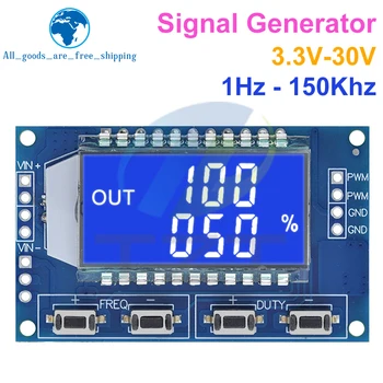 Generatore di segnale 1Hz-150Khz Modulo scheda PWM Frequenza degli impulsi Ciclo di lavoro Modulo regolabile Display LCD 3.3V-30V 1Hz -150Khz