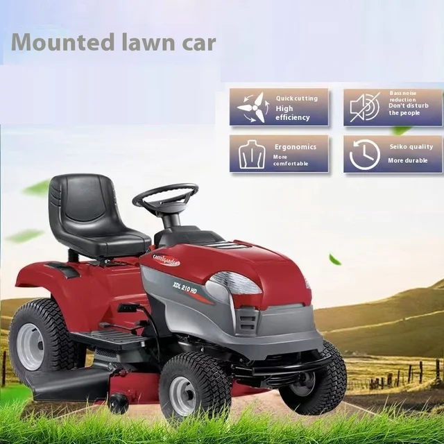 Customized Electric Riding Lawn Mower with Large Grass Bag Battery Powered Garden Tractor for Big Lawn Cutting 3