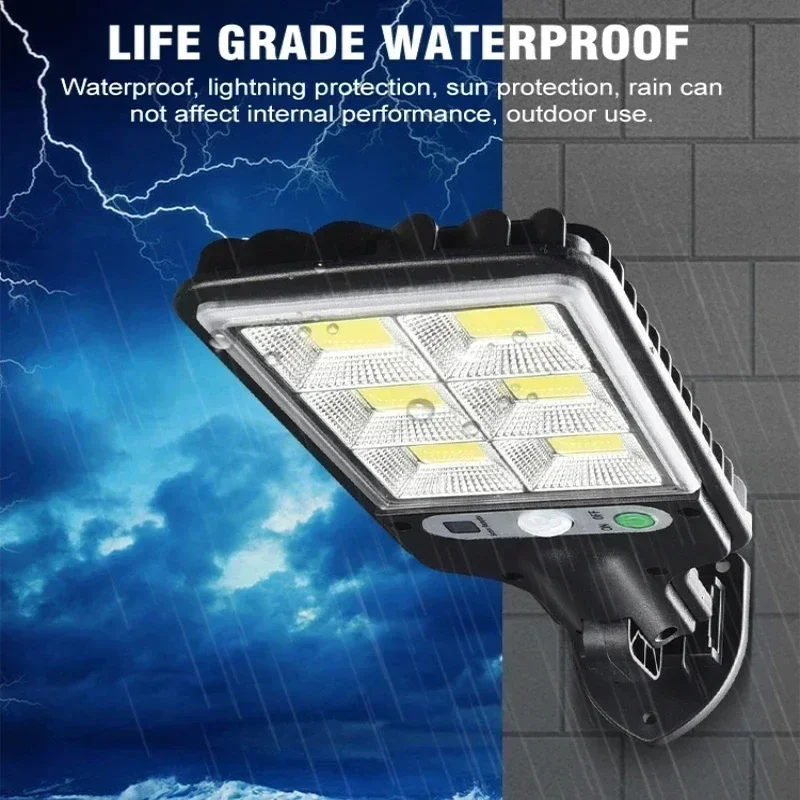 Solar Outdoor Led Courtyard Wall Lamp With 3 Mode Waterproof Motion Sensor Security Lighting Street Lights for Garden Patio Path solar lamp solar wall light wall light