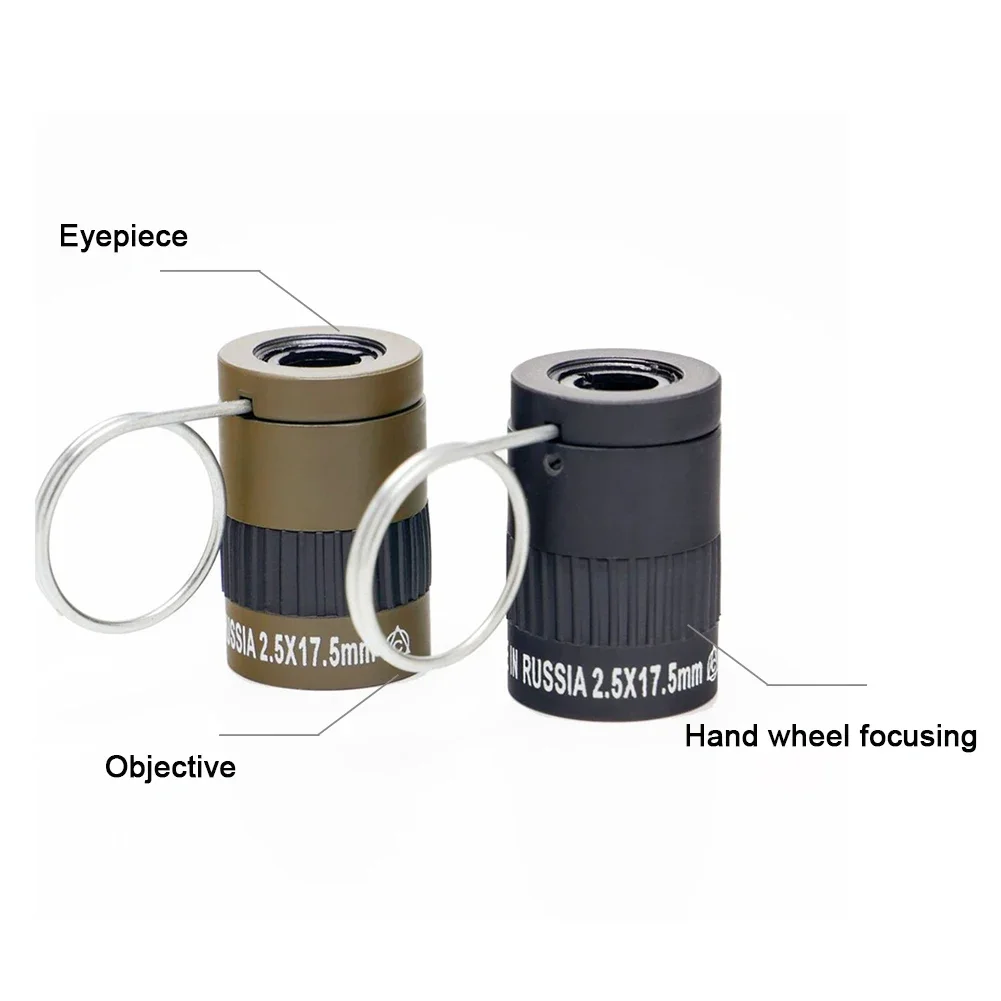 Tactical Monocular Telescope The Most Mini 2.5x17.5mm Agent Ultra Miniature Finger Buckle Handheld Telescope for Hunting Tourism