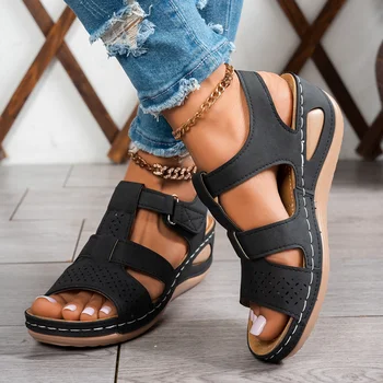2026 Summer Women Wedge Sandals Premium Orthopedic Open Toe Sandals Vintage Anti-slip Casual Shoes Female Platform Retro Sandals 1
