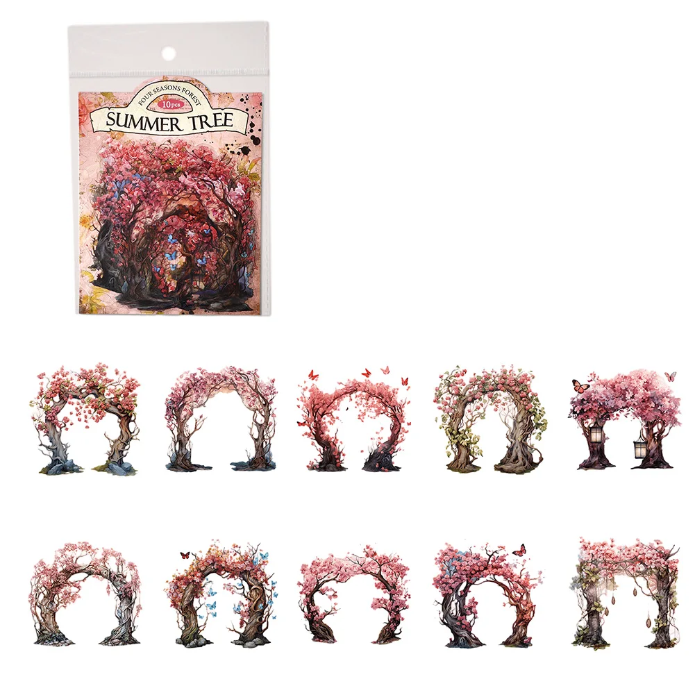 

10pcs Botanical Flower Frame Stickers DIY Scrapbooking Materials Decorative Stickers Botanical Flower Frame Sticker Paper Crafts