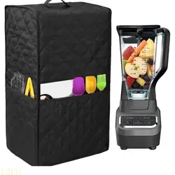 Black Polyester Dust Guard with Accessory Pockets - Universal Kitchen Appliance Cover Protector