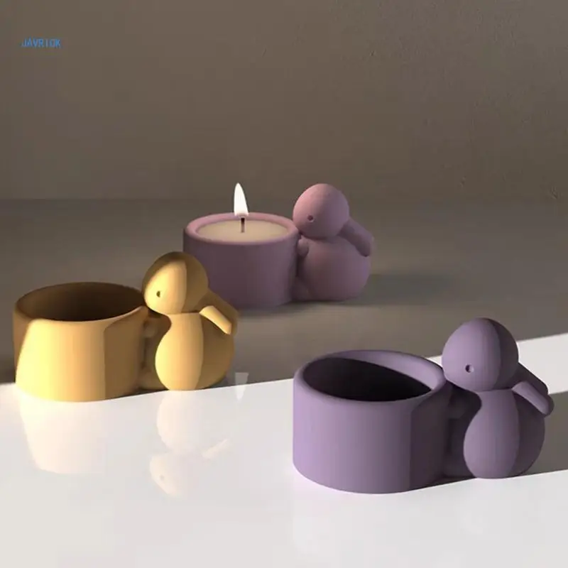 

Cartoon Rabbit Candle Holder Mold Epoxy Resin Mold Table Ornament Mould