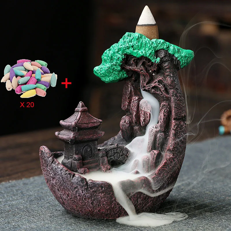 

В комплекте 20 колпачков с ароматом, ароматизатор для возврата воды, подставка для курильницы, подставка для духовки, Декор для дома, подставка для благовоний, подходит для психотерапии, подходит для подарка