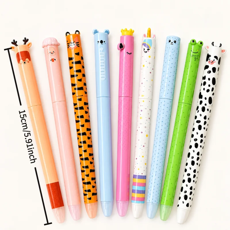 Colorful Cartoon Animal Erasable Pen Set