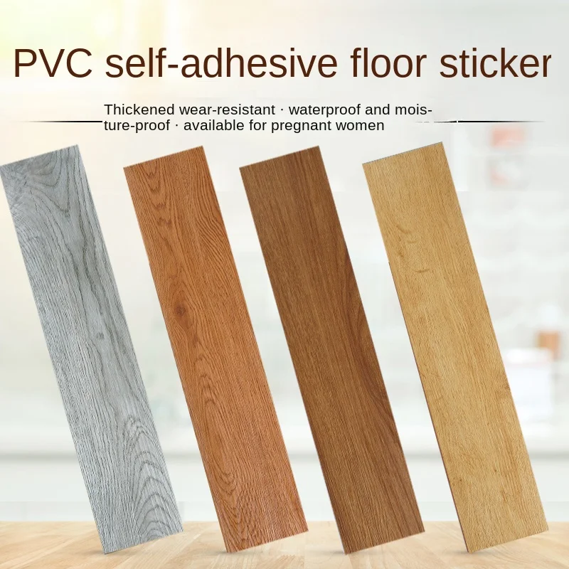 Hexagonal Wood Floor Stickers Thickened 10 Sheets PVC Wear-resistant  Non-slip Self-adhesive Wood Grain Floor StickersDecorative - AliExpress