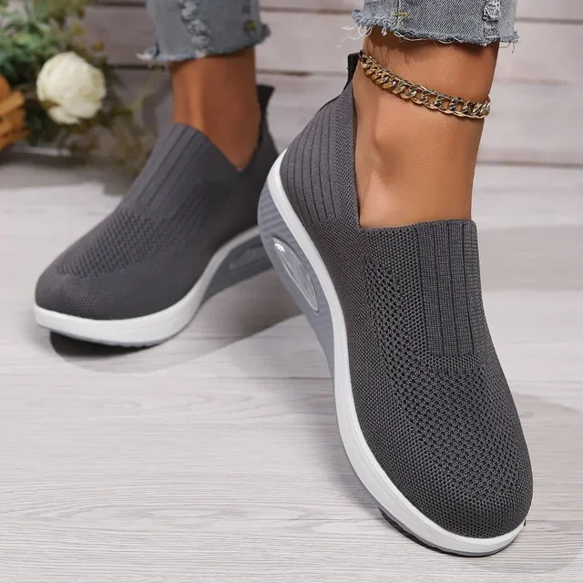 2024 Women Walking Shoes Air Cushion Non Slip Orthopedic Shoes Ladies Platform Mules Breathable Wedge Female Sneakers 6
