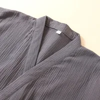 2026 Japanese New Spring/Summer Couple Kimono Robe 100% Cotton Crepe Cloth Men's and Women's Bathrobe Thin Home Sleeping Robe - Image 4