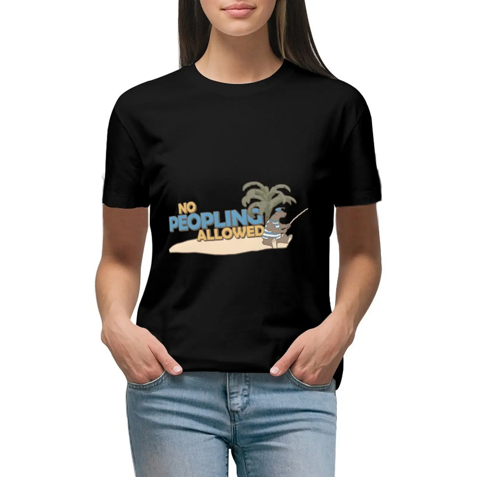 

No Peopling Allowed Classic T-shirt vintage clothes summer tops t-shirt dress for Women long