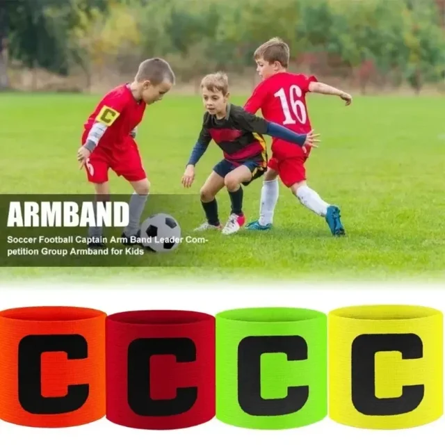 6 Fasce Da Capitano Colorate Per Calcio - Elastiche E Regolabili, Con Lettera C, Per Sport Di Squadra - Foto 6