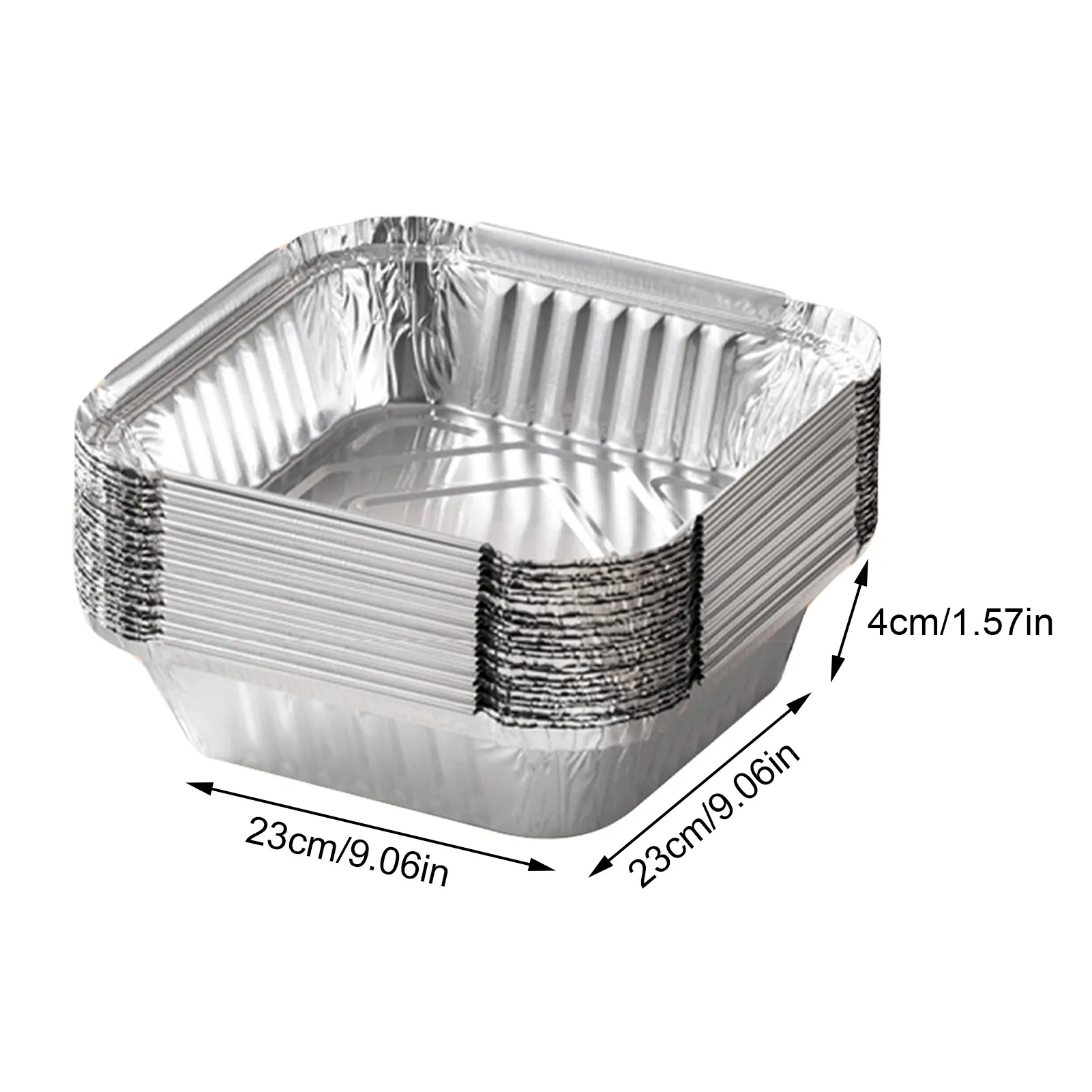 10PCS Square Aluminum Foil Bake Pan Tinfoil Box BarbecueRoasting