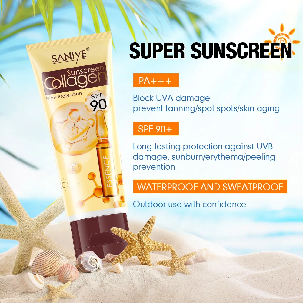 Spf 90 Pa+++ Sunscreen Facial Sunscreen Cream Face Protector Solar Universal Moisturizing Waterproof Solar Blocker Skin Care