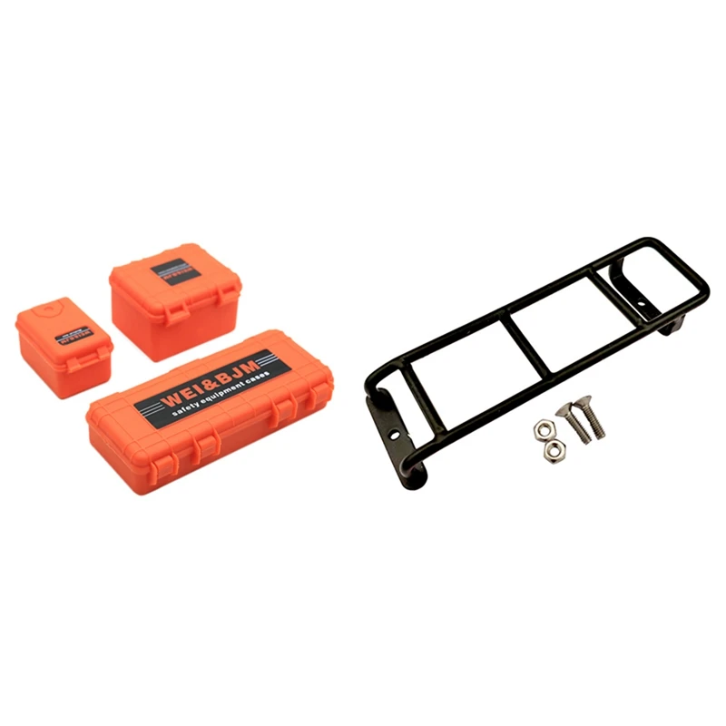 

Детали для автомобиля с дистанционным управлением, пластиковый ящик для хранения, декоративный инструмент и металлическая Прямая лестница, мини-лестница, 1 шт., 2 комплекта