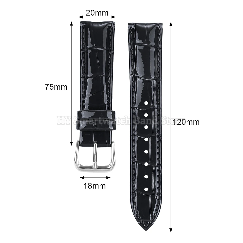 Waterproof Leather Watch Band Strap with Metal Pin Buckle