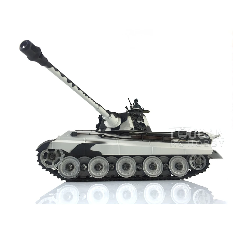 HENG LONG 1/16 7.0 King Tiger RC Tank 3888A FPV 360° Turret Barrel Recoil Sound Machine Gun BB Unit White Tiger II Toy 4