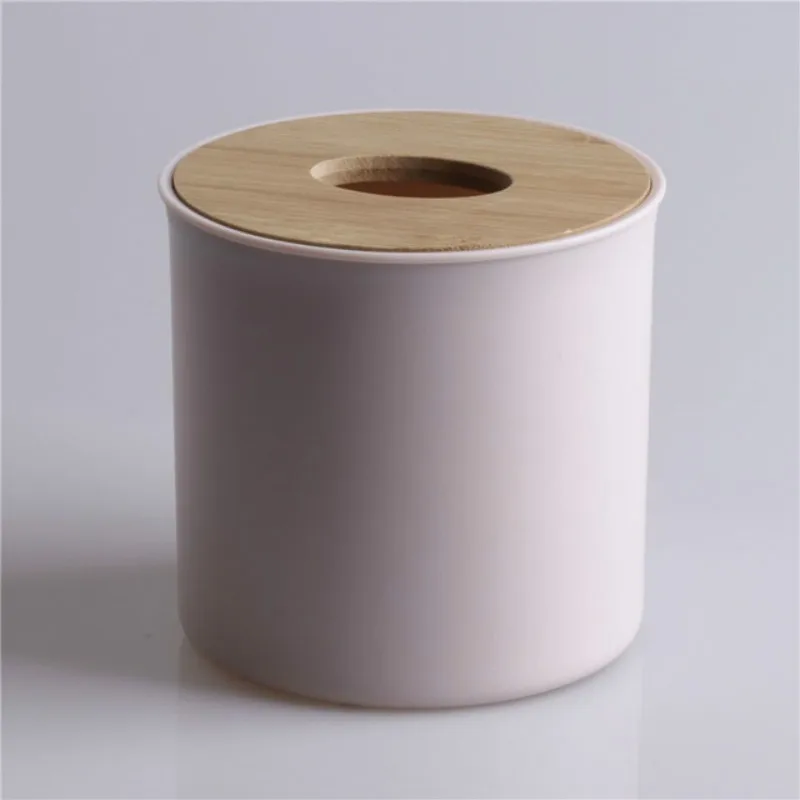 Round Tissue Box Plastic Paper Holder Roll Paper Napkin Accessories Household Hotel Car Paper Holder Desk Accessories