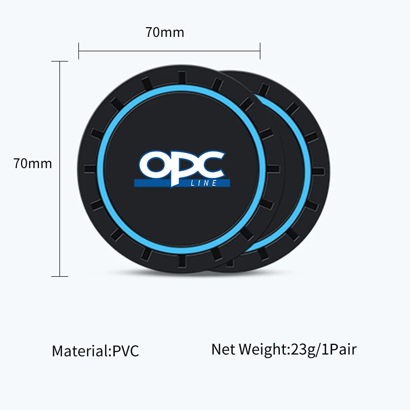 2PCS Car Coasters Water Cup Slots Non-Slip Mat Waterproof Cup Pad For OPEL OPC Line Zafira Corsa Insignia Mokka Regal Grandland