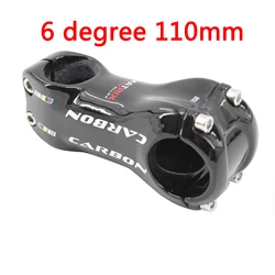 Advanced Carbon Fiber Bicycle Stem - Lightweight & Durable, 6°/17° Angle, 31.8mm x 70 - 130mm (6 degree 110mm)