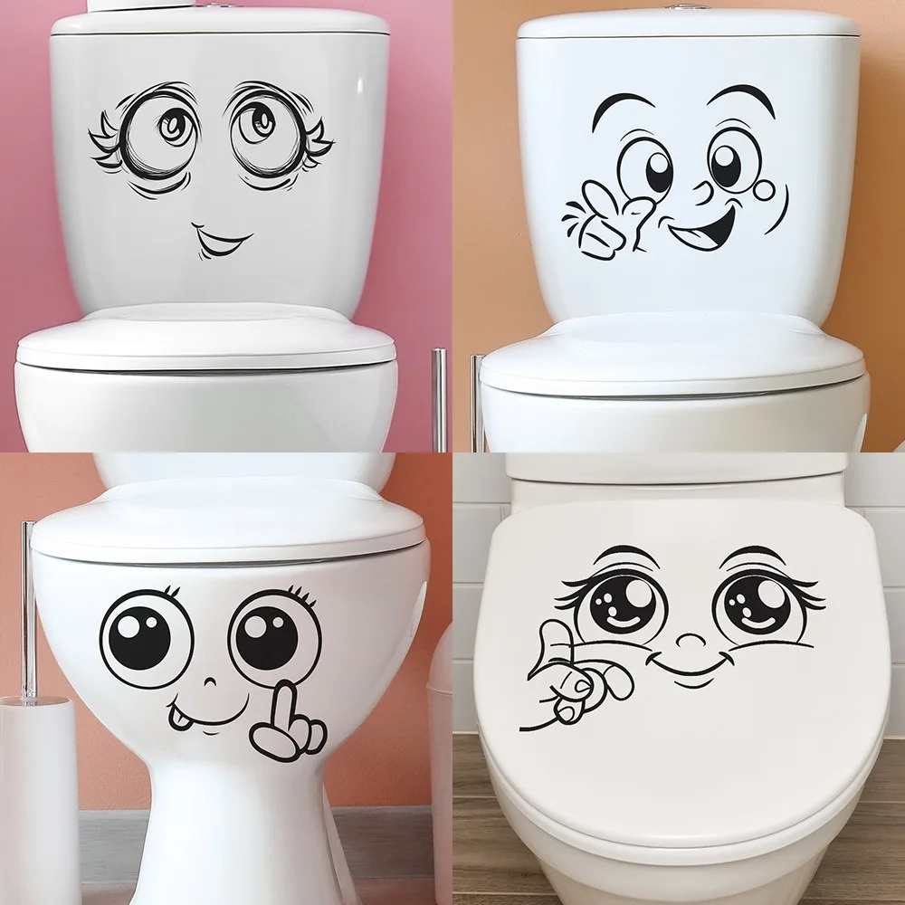 Cute memes Toilet stickers Bathroom Home decor wall stickers