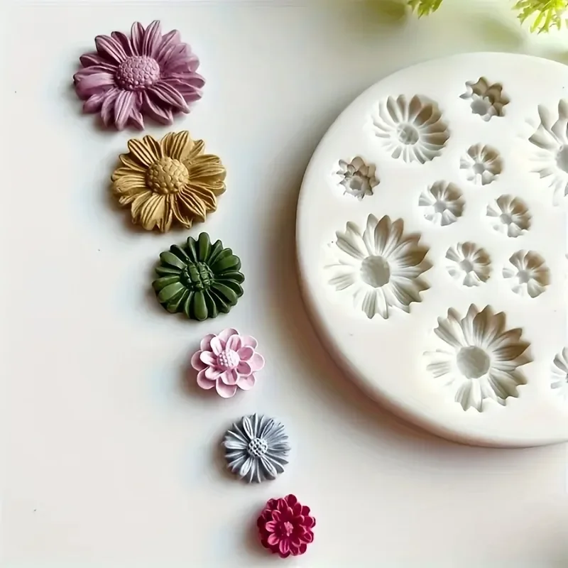 1pc Flower Silicone Mould Bouquet Polymer Clay Flower Casting Mold DIY Earring Pendants Making Polymer Clay Craft Moulds DIY flower silicone mould