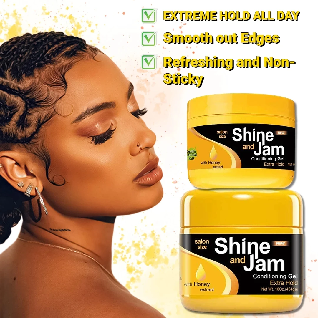 3/5Pcs Shine And Jam Conditioning Hair Gel Anti-Frizz Braiders Styling Gel  with Brushes Extra Hold for Braiding,Twisting 8OZ - AliExpress