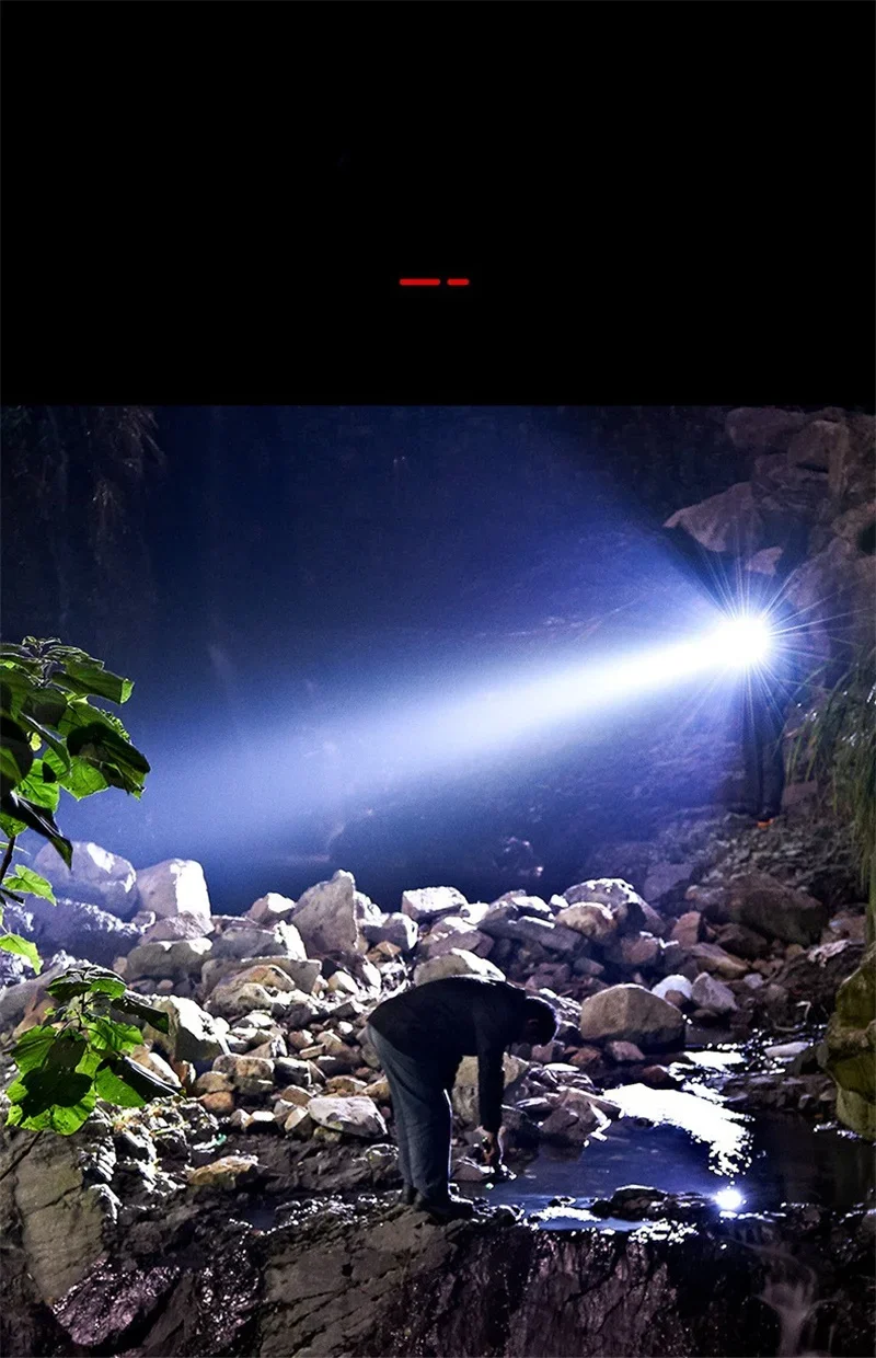 Description Picture 6 of itemWhite Laser Super Powerful Flashlight Zoomable Aluminum Alloy Body Rechargeable Light High Power LED Flashlight Tactical Lan