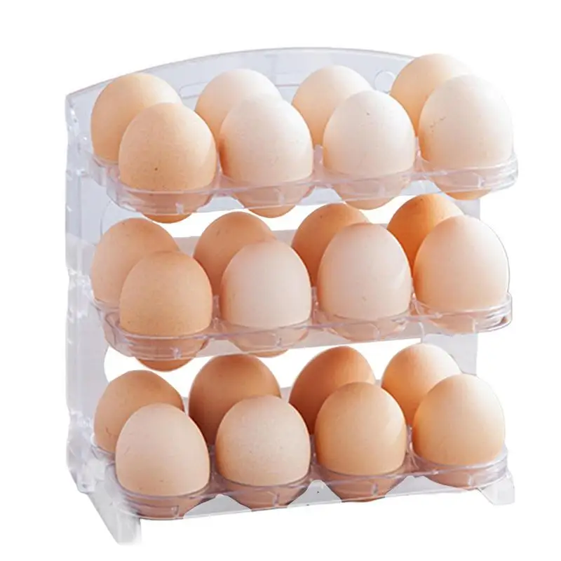 

Egg Holder For Refrigerator 3 Layer Refrigerator Egg Holder Foldable Sturdy Kitchen Gadgets Portable Easy Access Egg Shelf For