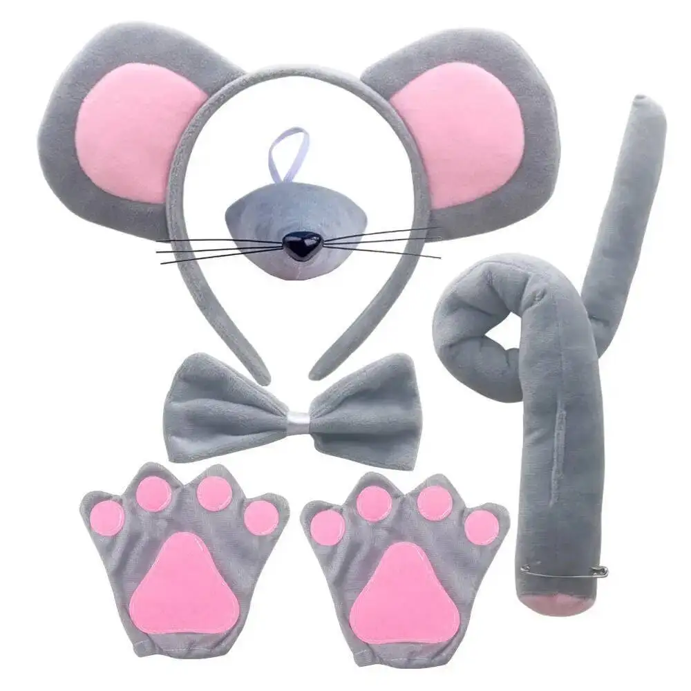Baby Mädchen Graumaus Kostüme für Kinder graue Ratte Prinzessin Kleider mit Ohren Fliege Schwanz Kinder Halloween Geburtstag Tutu Outfit – Detail 19