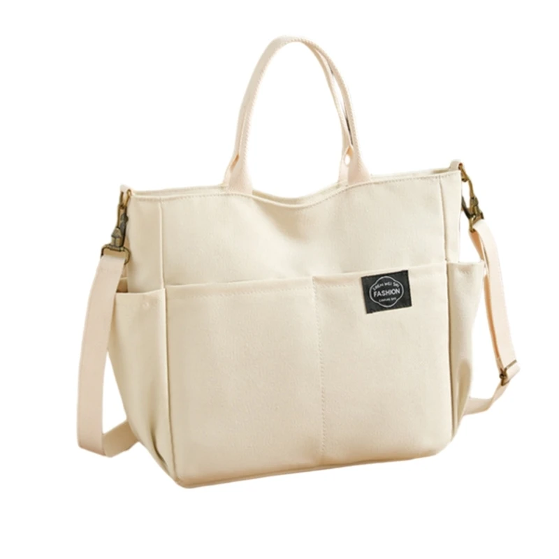 Trendy Canvas Handbag Large Capactiy Crossbody Shoulder Bags Tote for Traveler