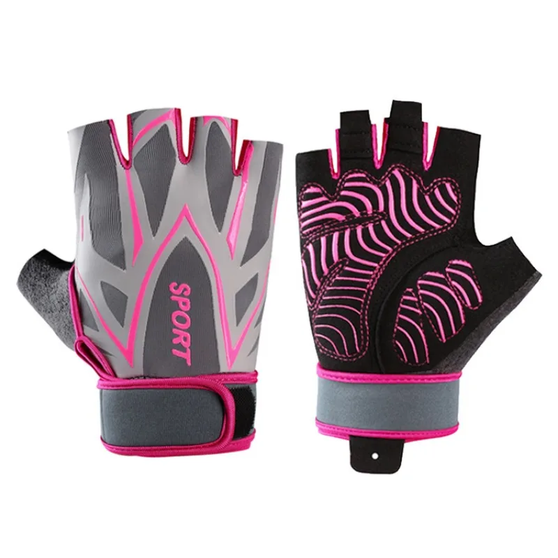 Gym Dumbbells Gloves Half Finger Fitness Anti-Slip Hand Grip Women Men Cycling Bicycle Fingerless