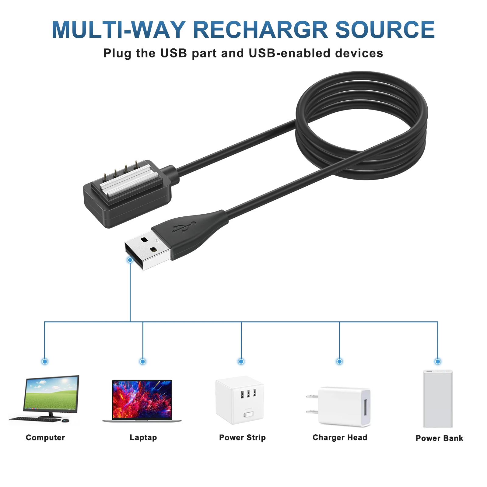 Carregador USB para suunto 9/esporte espartano/eon core/d5, cabo de carregamento para pulso hr baro/ultra espartano