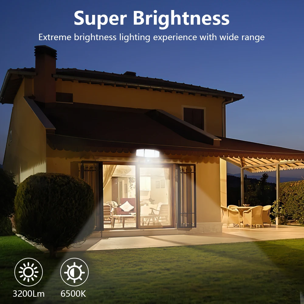 Depuley 35W Secutiry LED Lights Outdoors Motion Detector Sensor Flood Light 3 Adjustable Heads for Entryways Garage