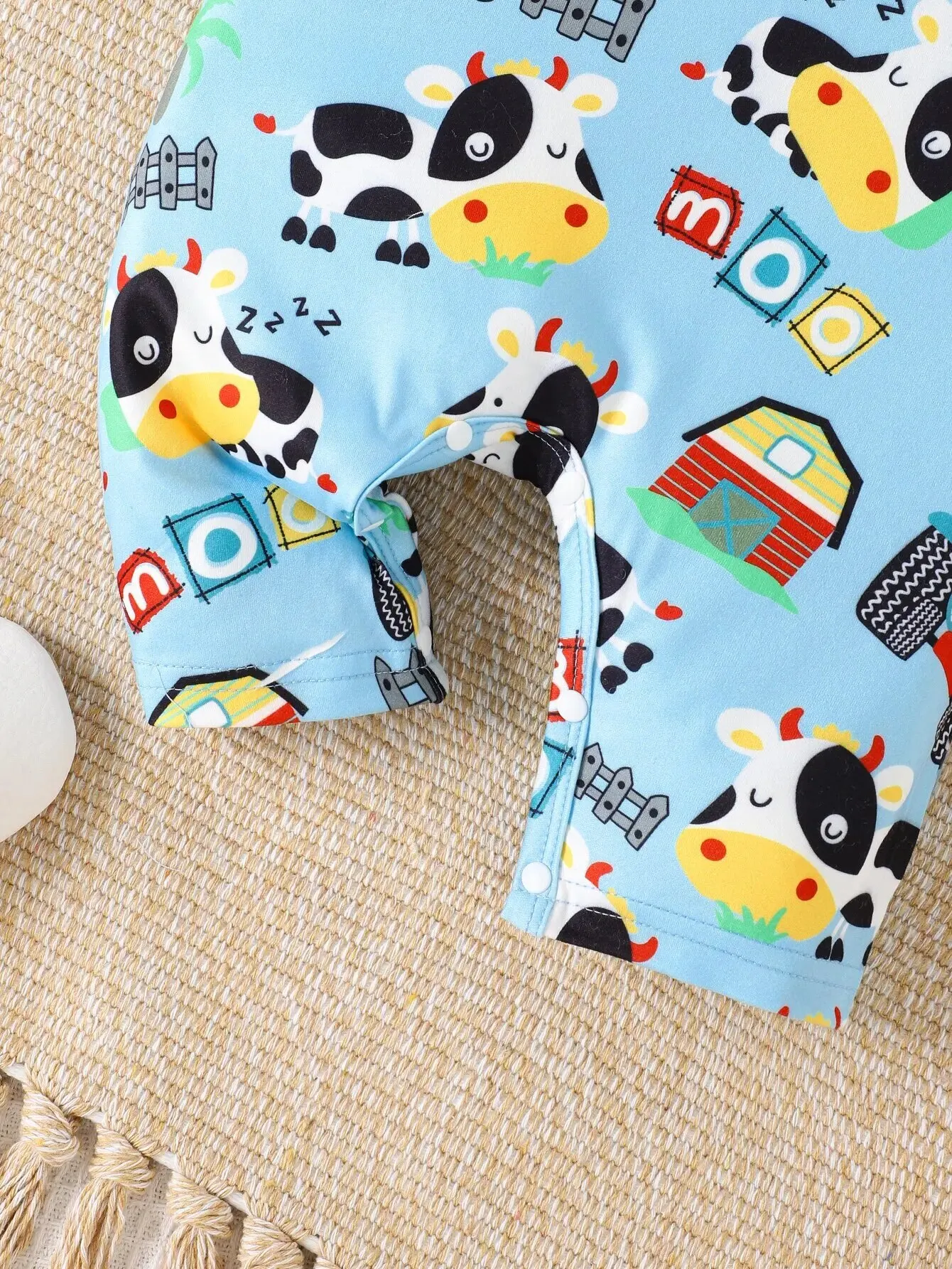 Summer Baby Boys Leisure Sport Short-sleeved Shorts Khaki Cow Print Baby Romper
