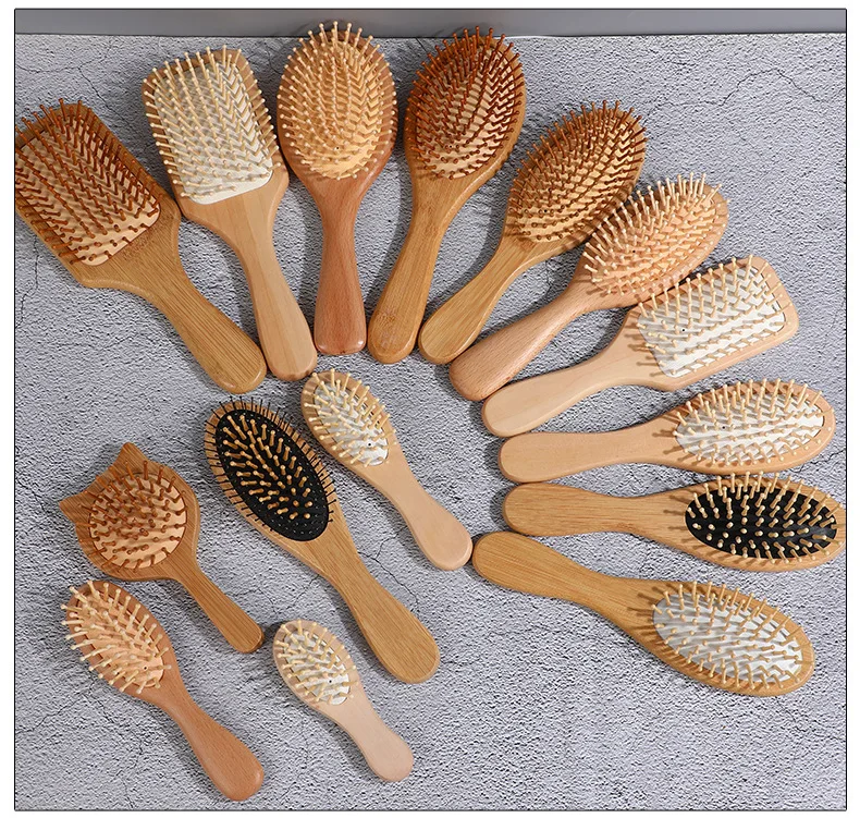 Ensemble de brosses à cheveux et peignes en bambou, brosse à cheveux en  bambou naturelle et écologique, massage du cuir chevelu pour femmes, hommes  et enfants.-Combetter : : Beauté et Parfum