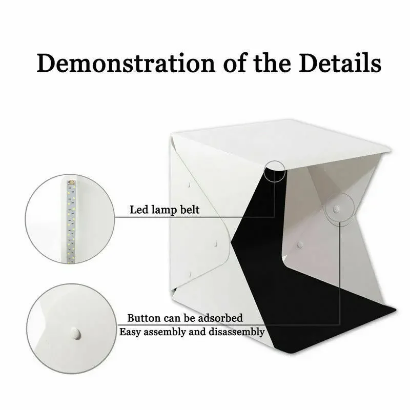 Portable LED Folding Photo Background Light box Softbox with Photography Lamp for photo studio for Photography YouTube