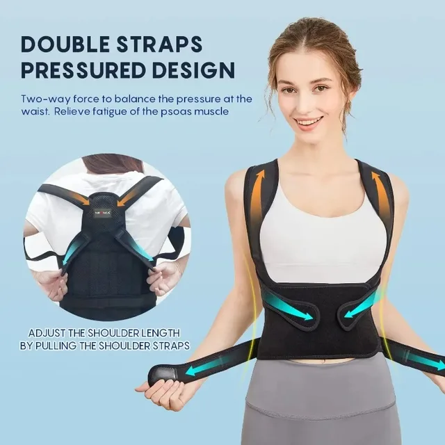 1pc Posture Corrector Back Orthopedic Straps for Men and Women Fully Adjustable Spinal Brace Comfortable Effective 3