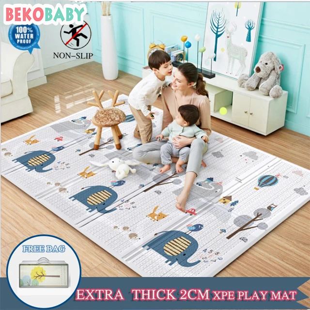 BEKOBABY Baby Play Mat Kids Carpet 200*180CM Thicken Eco-friendly EPE Children Playmat Cartoon Non-slip Carpet Living Room Mat 1